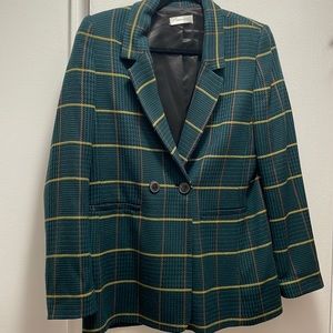 Anine Bing Madeleine Plaid Blazer in XS